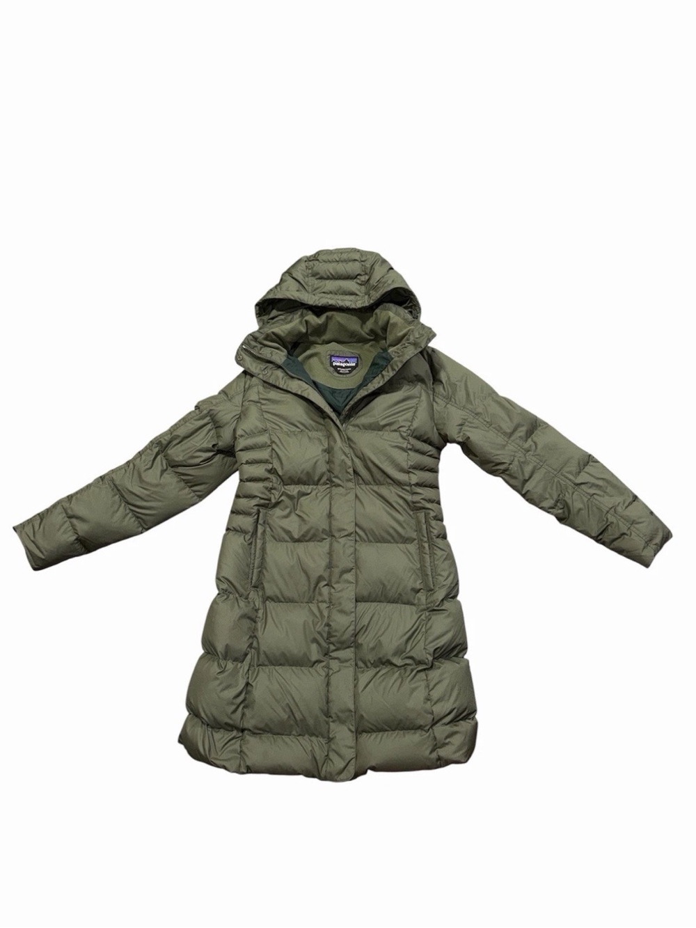PATAGONIA Industrial Green W's Down With It Parka Coat, Size MEDIUM - Picture 2 of 8